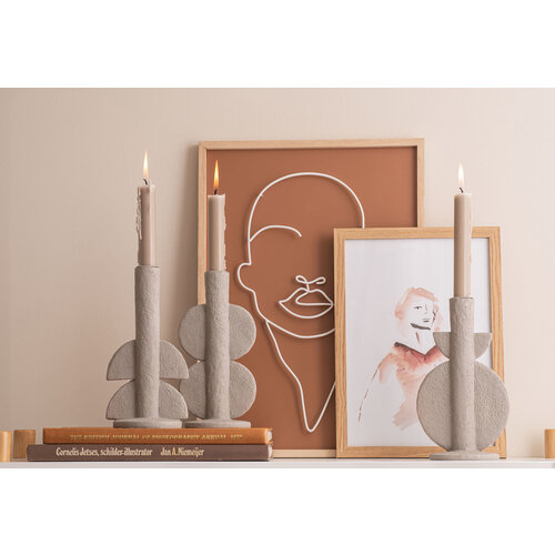 Kandelaar Double Bubble polyresin - ivory