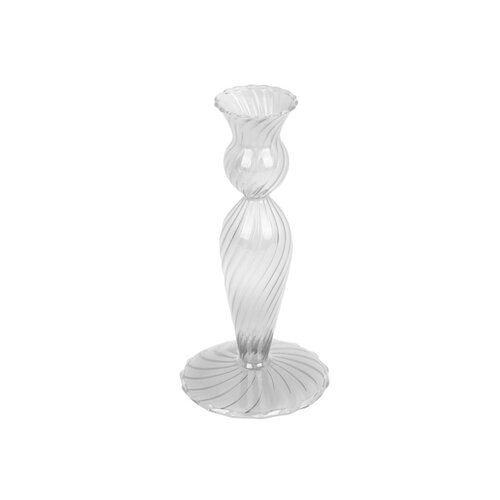 Kandelaar Swirl H17 cm - transparant Kandelaar Swirl H17 cm - transparant