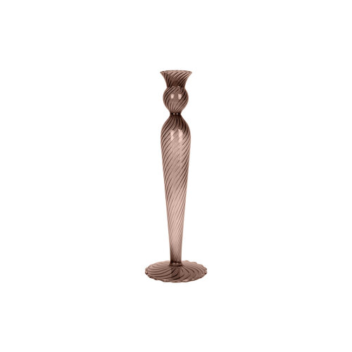 Kandelaar Swirl H26,5 cm - chocolate brown Kandelaar Swirl H26,5 cm - chocolate brown