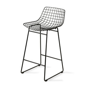 HKliving Metal Wire Bar Stool - zwart