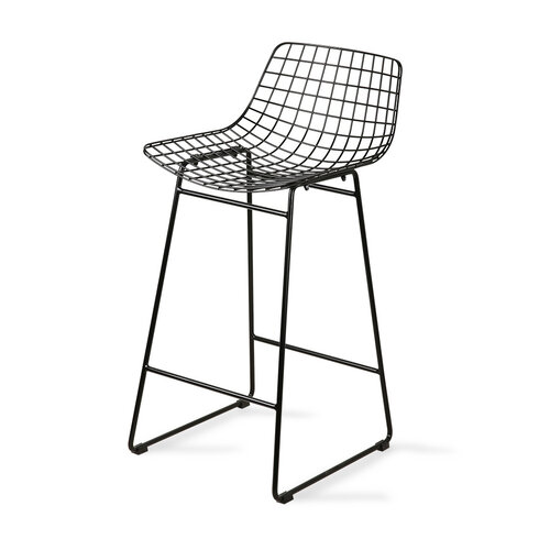 HKliving Metal Wire Bar Stool - zwart