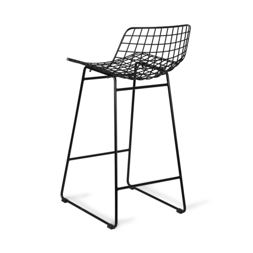 HKliving Metal Wire Bar Stool - zwart