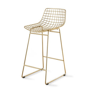 HKliving Metal Wire Bar Stool - goud