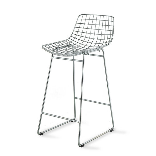 HKliving Metal Wire Bar Stool - chroom