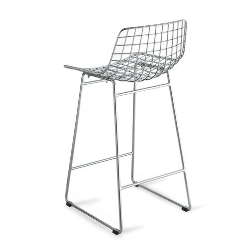 HKliving Metal Wire Bar Stool - chroom