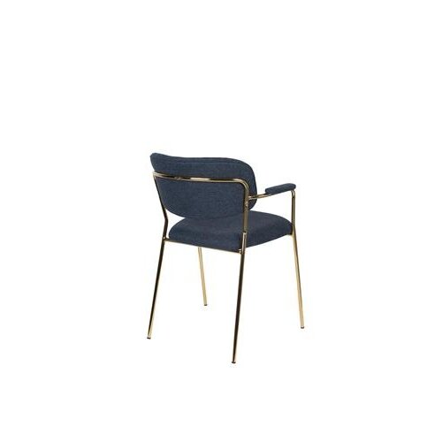 Stoel met armleuning Jolien - Gold/Dark blue