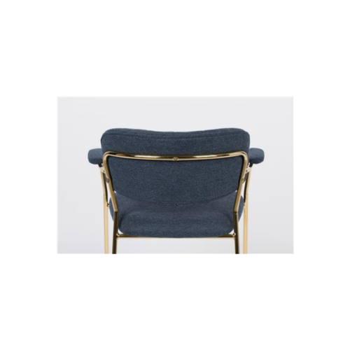 Stoel met armleuning Jolien - Gold/Dark blue