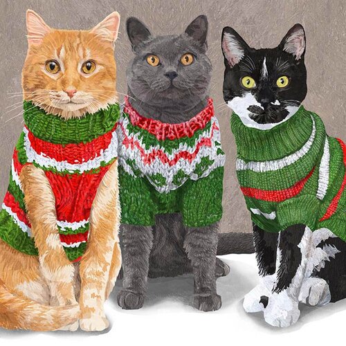 Servetten 33x33 cm - Sweater Cats Servetten 33x33 cm - Sweater Cats