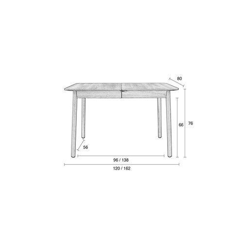 Zuiver Eettafel Glimps 120/162 x 80 cm - Walnut