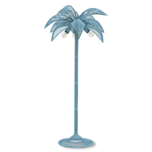 HKliving Staanlamp Palm Wicker - Grey/Blue