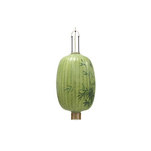 HKliving Hanglamp - Green Bamboo Lantern