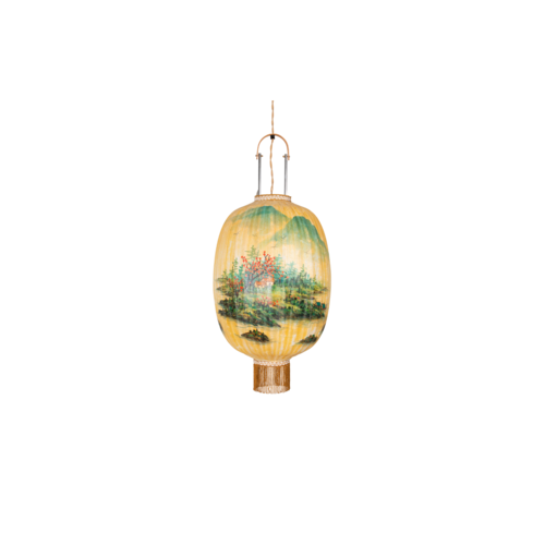 HKliving Hanglamp - Yellow Bamboo Lantern