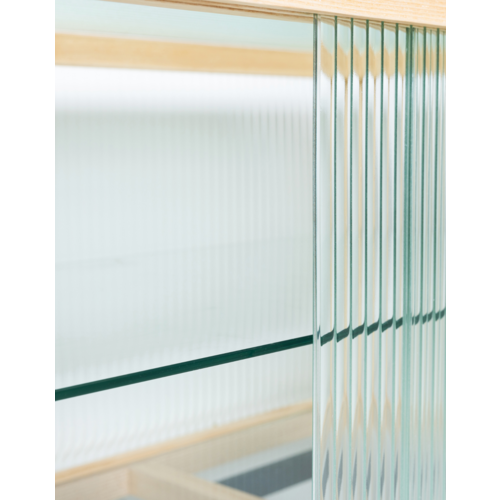 HKliving Lowboard Ribbed Glass - Natural