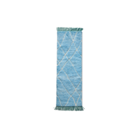 Vloerkleed Wol - Loper Blue/Turquoise 80 x 250 cm