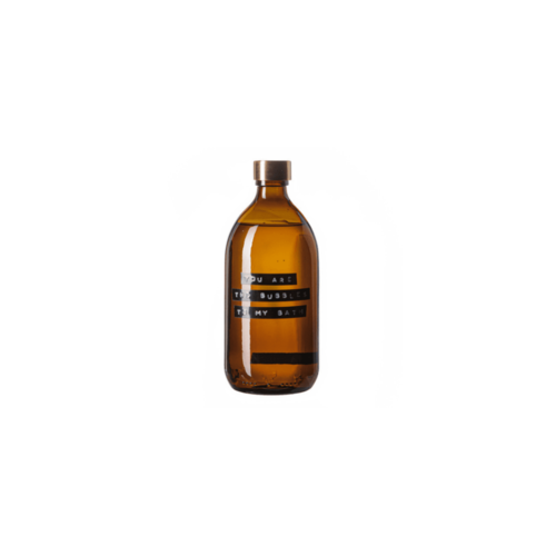 Wellmark Badzeep bamboe bruin glas messing dop 500ml 'you are the bubbles to my bath' Wellmark Badzeep bamboe bruin glas messing dop 500ml 'you are the bubbles to my bath'
