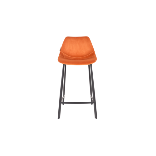 Dutchbone Franky Barstoel - Velvet Orange 80cm