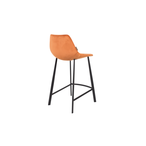 Dutchbone Franky Barstoel - Velvet Orange 80cm