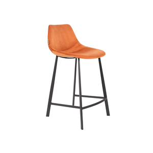 Dutchbone Franky Barstoel - Velvet Orange 65cm