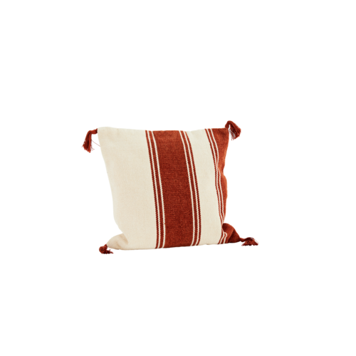 Madam Stoltz Kussen Streep wit-rood 50 x 50 cm incl. vulling Madam Stoltz Kussen Streep wit-rood 50 x 50 cm incl. vulling