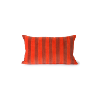 Kussen Striped velvet red/bordeaux
