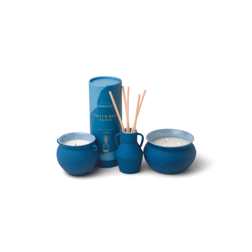 Paddywax Geurkaars Santorini - Blue Ceramic Blue Agave