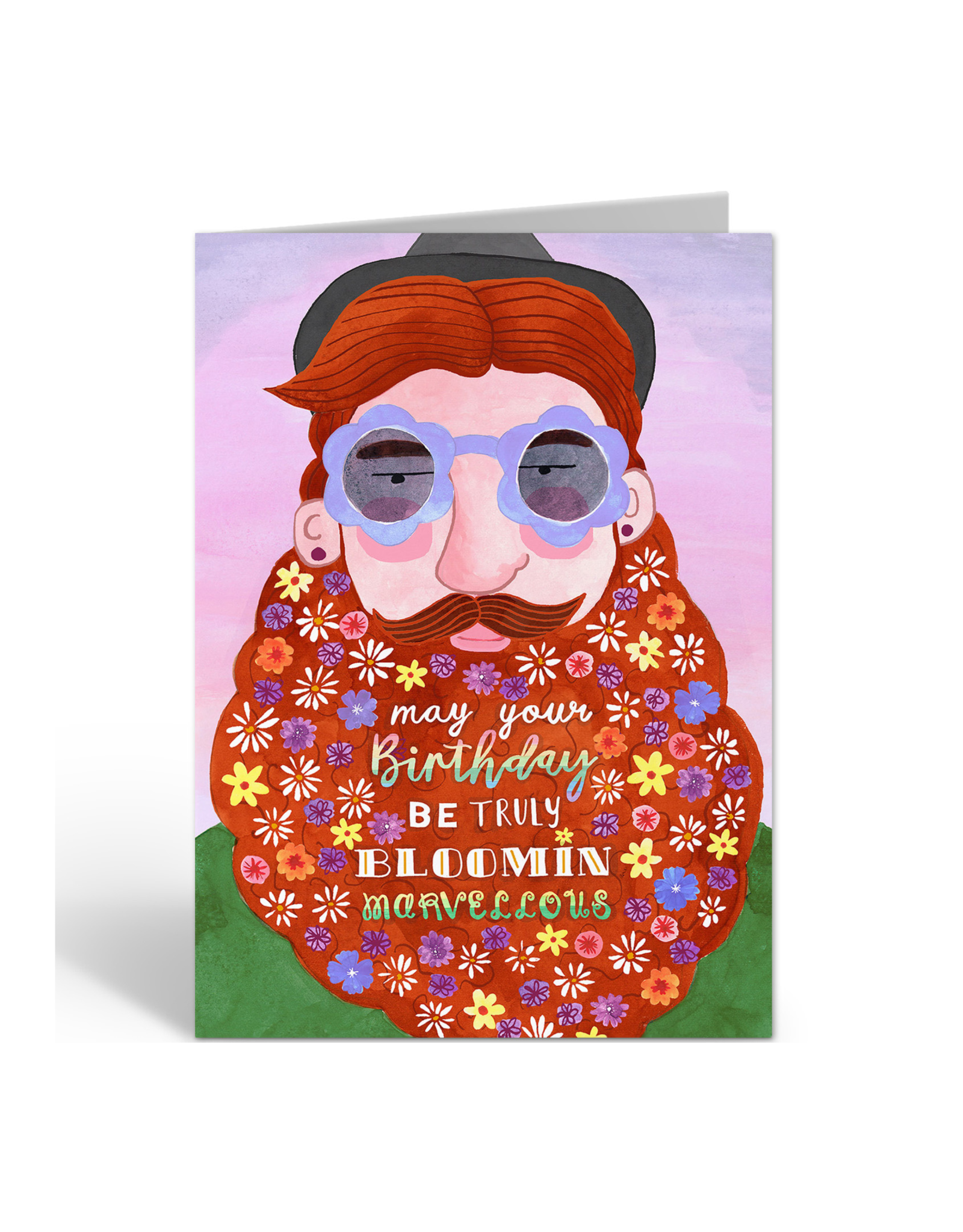 Kaart "Flowerbeard Man Birthday" (incl. envelop)
