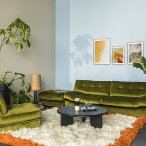 COMF Collection Zetel Oslo: 1,5 zit arm links + 1,5 zit arm rechts - Stof: Juke Olive (cat. E)