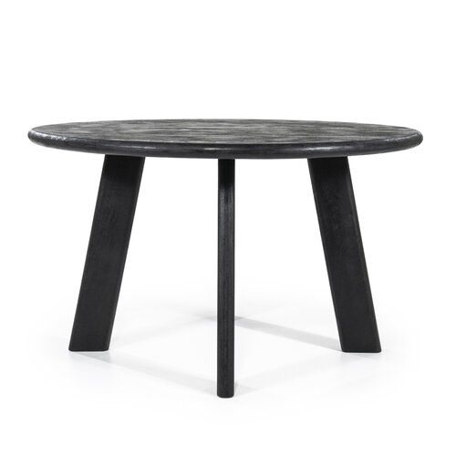 Eettafel Mangohout Rond - Zwart 130cm Eettafel Mangohout Rond - Zwart 130cm