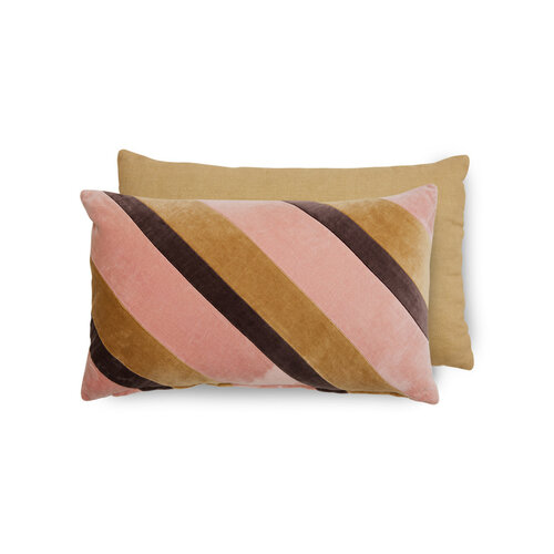 HKliving Striped Velvet Sunkissed - Kussen 50 x 30 cm