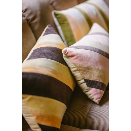 HKliving Striped Velvet Sunkissed - Kussen 50 x 30 cm