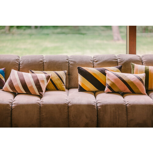 HKliving Striped Velvet Sunkissed - Kussen 50 x 30 cm