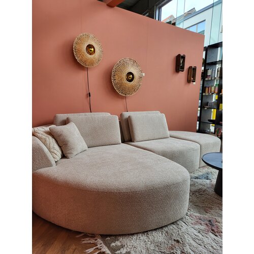 COMF Collection Zetel Cobble - Opstelling: Divan rond arm L + 1.5 zit + Hocker Half Rond - Stof: Touch 02 (cat. D)