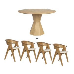 Zuiver Toonzaalmodel Lotus eettafel + 4 x Nsdm stoel (perfecte staat)