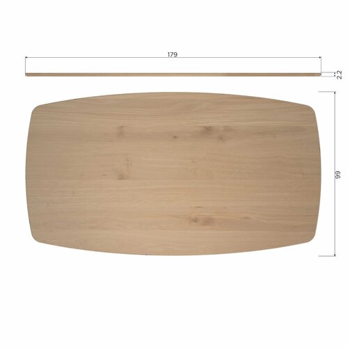 Woood Tablo: Deens Tafelblad Transparant - 180 x 100 cm