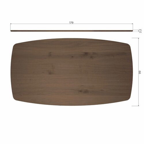 Woood Tablo: Deens Tafelblad Cashmere Brown - 180 x 100 cm