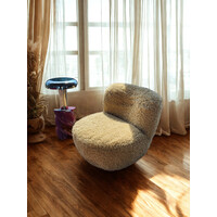 Draaifauteuil Poppy - in Stof: Plush Champagne 170 (Cat. H)