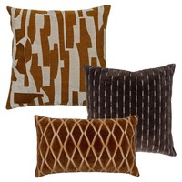 Kussens Isai (set van 3) - Bruin
