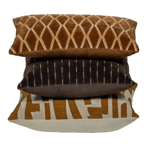 Woood Kussens Isai (set van 3) - Bruin