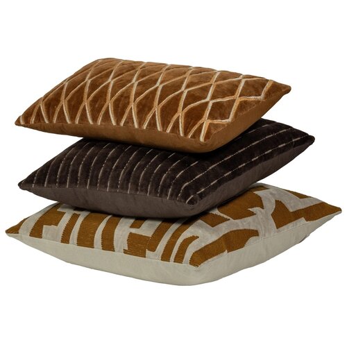 Woood Kussens Isai (set van 3) - Bruin