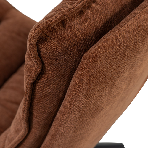 Woood Draaifauteuil met poef Kube - roestbruin Woood Draaifauteuil met poef Kube - roestbruin