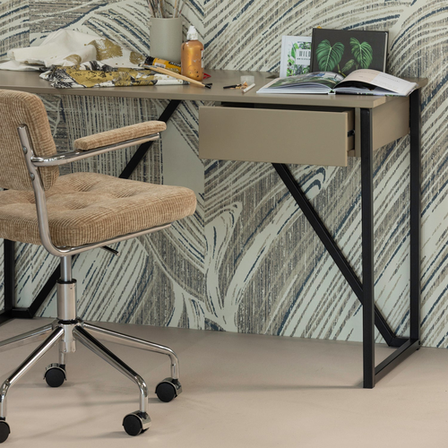 Woood Bureaustoel Kova - ribstof zand Woood Bureaustoel Kova - ribstof zand