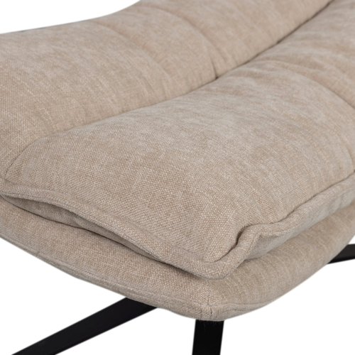 Woood Draaifauteuil met poef Kube - naturel