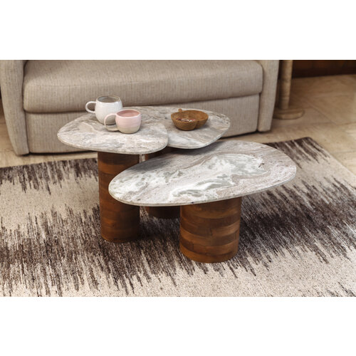 Dutchbone Set van 3 Salontafels Suki Dutchbone Set van 3 Salontafels Suki