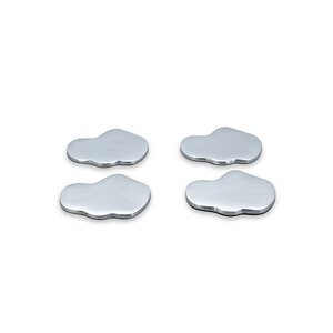 Set v  4 Glasonderzetters - Organisch Zilver Charm