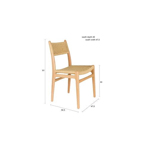 Dutchbone Stoel Cecile - Natural Dutchbone Stoel Cecile - Natural