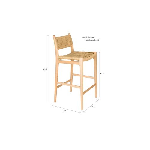 Dutchbone Barstoel Cecile - Natural Dutchbone Barstoel Cecile - Natural