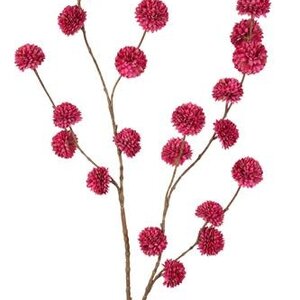 Zijdebloem - Pompom Spray - Burgundy - 100 cm