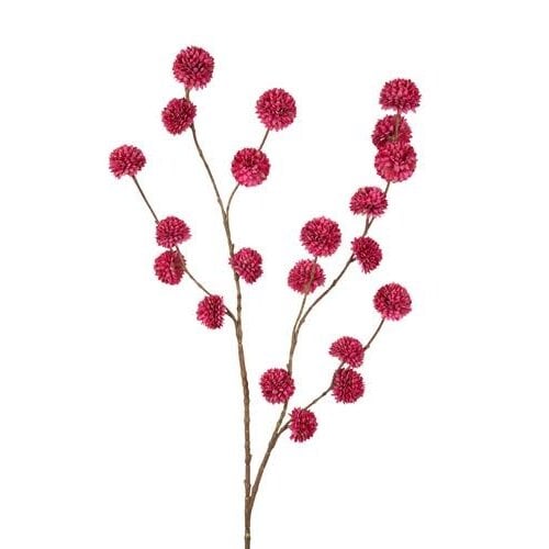 Zijdebloem - Pompom Spray - Burgundy - 100 cm Zijdebloem - Pompom Spray - Burgundy - 100 cm