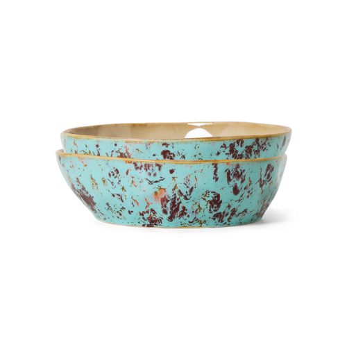 HKliving Set van 2 Pasta Bowls - Patina