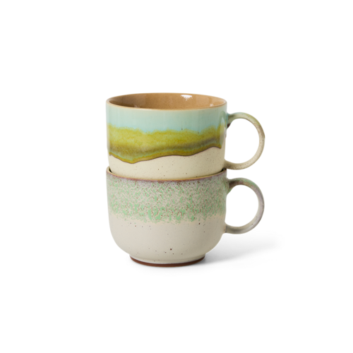 HKliving Set van 2 Tea Cups 70s - Neo HKliving Set van 2 Tea Cups 70s - Neo